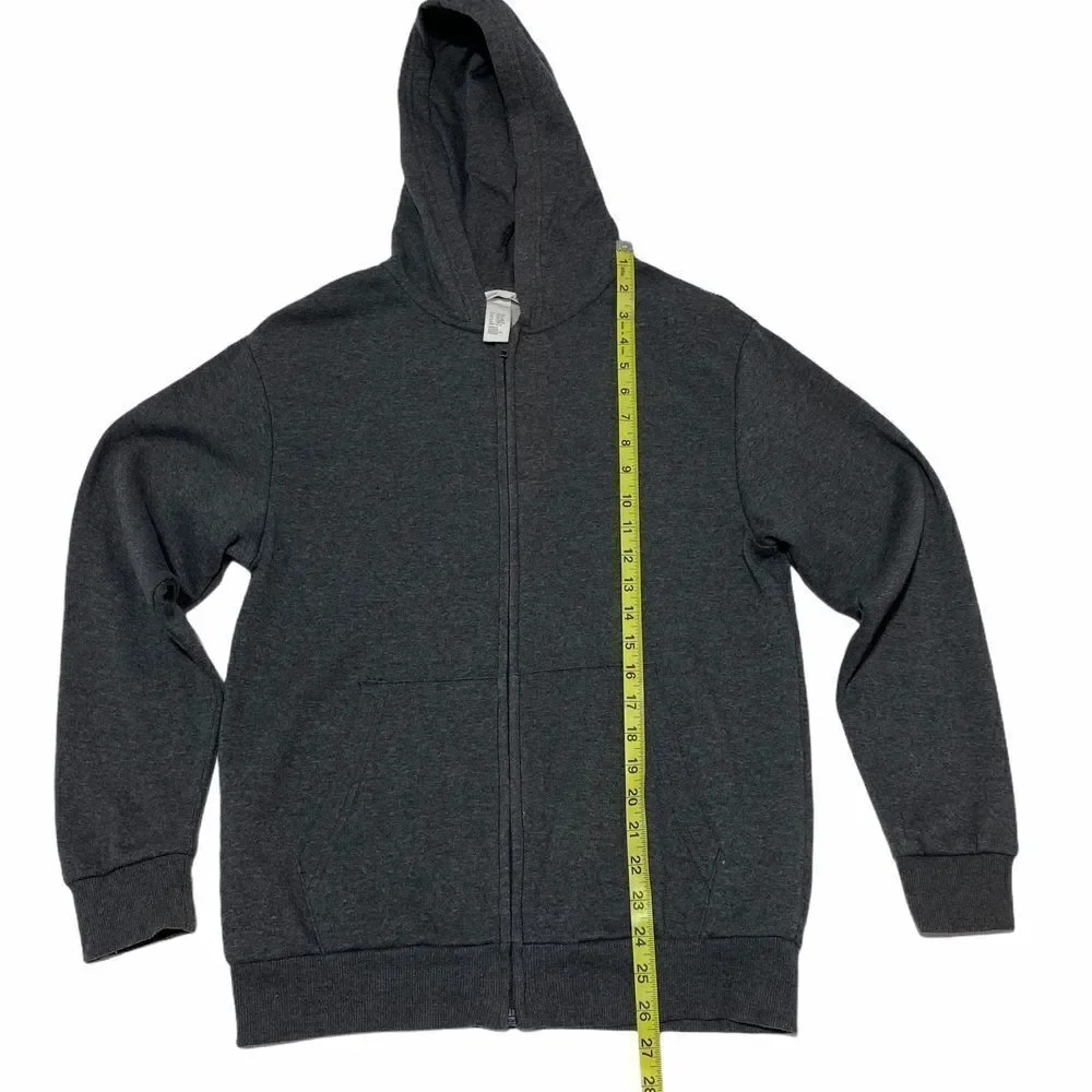 H&M Basics Gray Full Zip Hooded Sweatshirt 12-14y